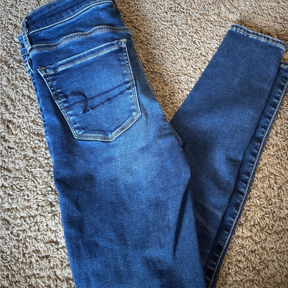 American Eagle Outfitters Blue Skinny Jeans with Stretch